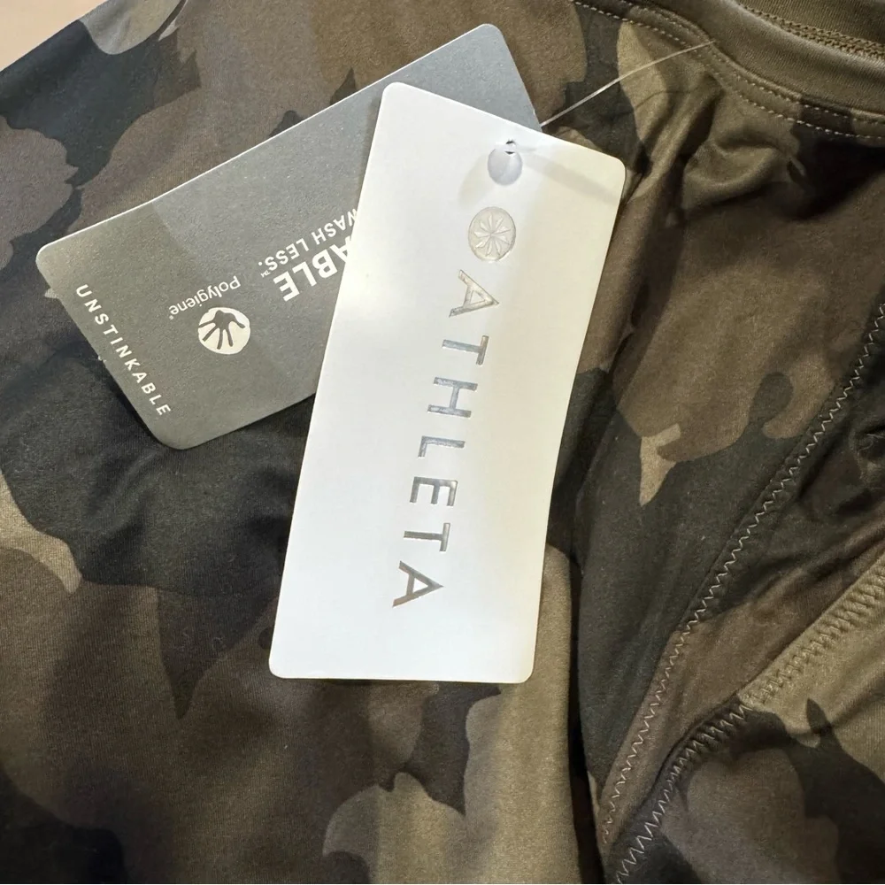 NWT Athleta Limitless Camo Keyhole Tank in Arbor Olive Sz L - Picture 10 of 14